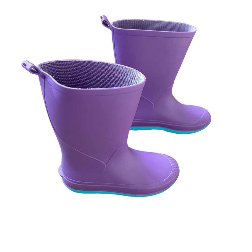 Cat & Jack Girls Purple Rain Boots Size 1 - Picture 5 of 13